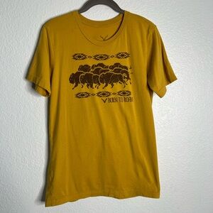 Vexil Mustard Buffalo Western Graphic Tee Size Small